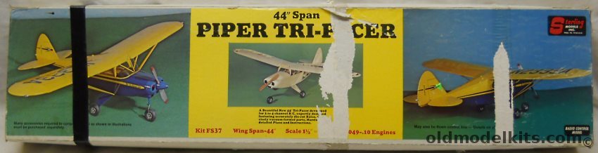 Sterling Piper Tri-Pacer - 44 Inch Wingspan Radio Controlled Flying Aircraft, FS37 plastic model kit